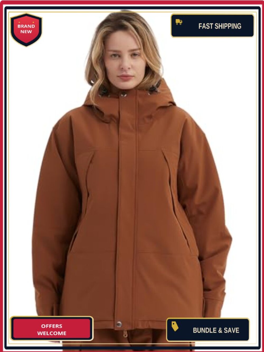Women's Waterproof Insulated Ski Jacket Snowboarding Winter Coat 10K